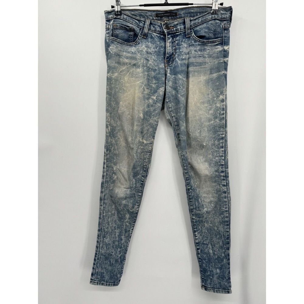 Flying Monkey 27 Platinum Low Rise Skinny Jeans Womens Blue Acid Wash L7998R